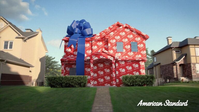House wrapped as a gift.