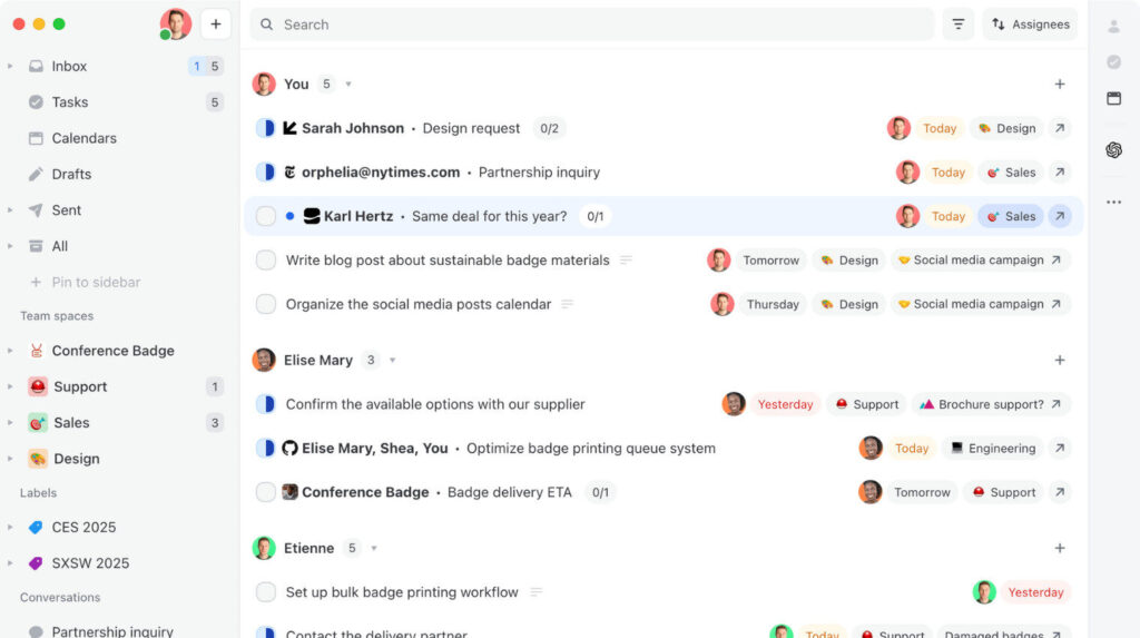 AI Email Assistants: Supercharge Marketing & Reclaim Your Inbox (2025) 5 Task management interface with assignments
