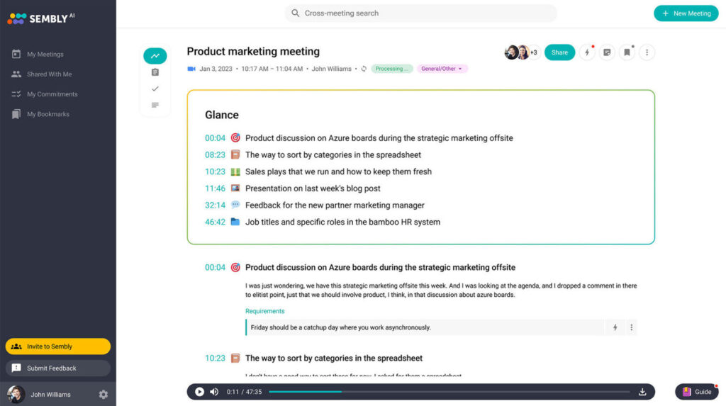 AI Meetings: Unlock Marketing ROI & Stop Losing Valuable Insights 2 AI Meeting Scheduler - Sembly AI